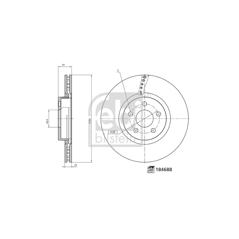 Jeu de 2 disques de frein avant FEBI BILSTEIN 184688