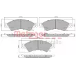 Jeu de 4 plaquettes de frein avant METZGER 1170946 - Visuel 1