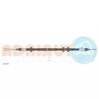 Tirette à câble, frein de stationnement ADRIAUTO 03.0271
