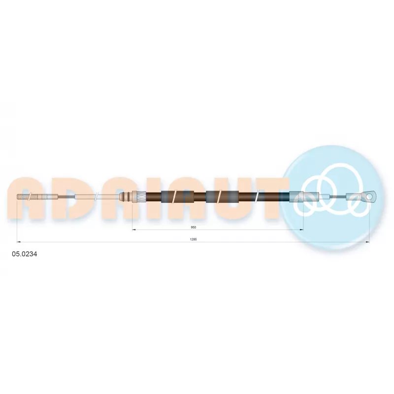 Tirette à câble, frein de stationnement ADRIAUTO 05.0234