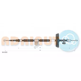 Tirette à câble, frein de stationnement arrière gauche ADRIAUTO 06.0220