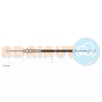 Tirette à câble, commande d'embrayage ADRIAUTO 07.0100