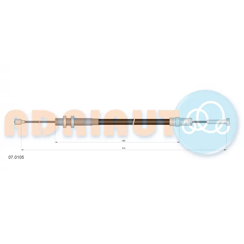 Tirette à câble, commande d'embrayage ADRIAUTO 07.0105