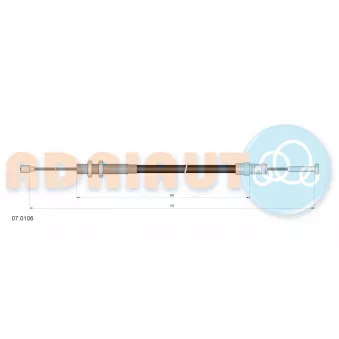 Tirette à câble, commande d'embrayage ADRIAUTO 07.0106