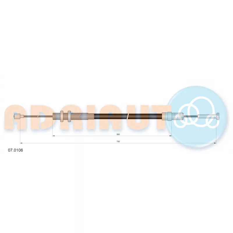 Tirette à câble, commande d'embrayage ADRIAUTO 07.0106