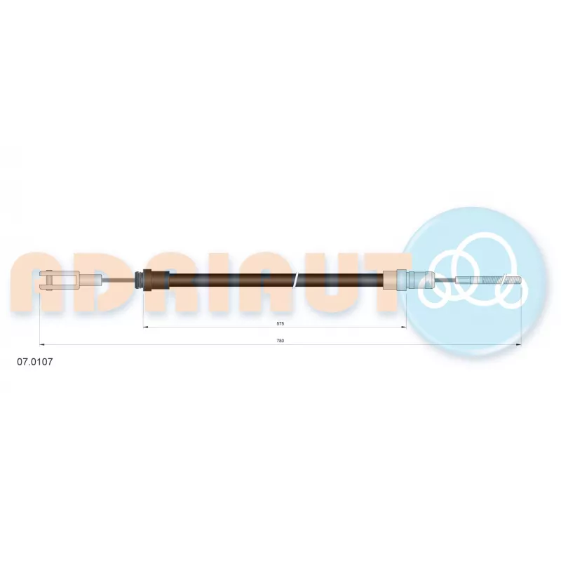 Tirette à câble, commande d'embrayage ADRIAUTO 07.0107