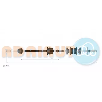 Tirette à câble, commande d'embrayage ADRIAUTO 07.0161