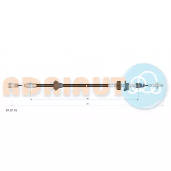 Tirette à câble, commande d'embrayage ADRIAUTO 07.0175