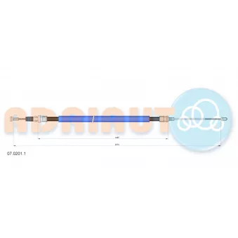 Tirette à câble, frein de stationnement ADRIAUTO 07.0201.1
