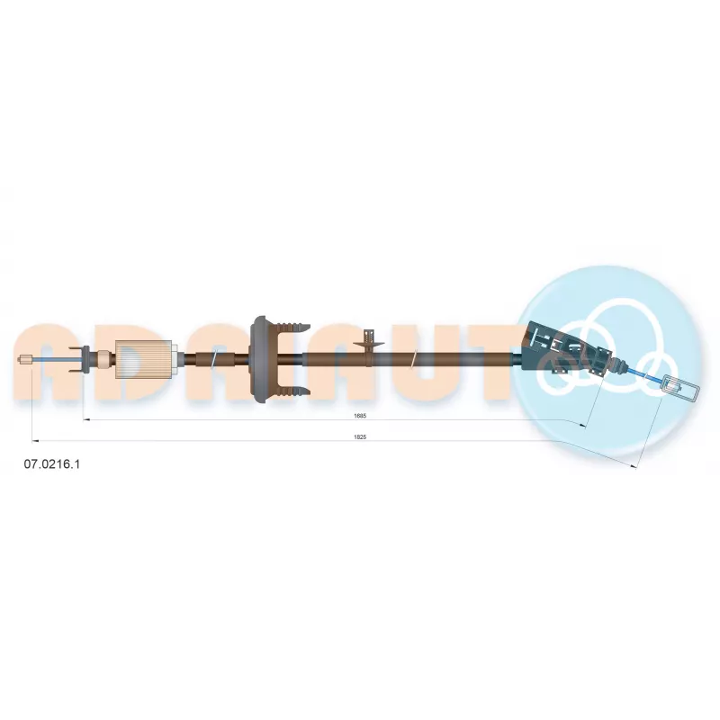 Tirette à câble, frein de stationnement ADRIAUTO 07.0216.1