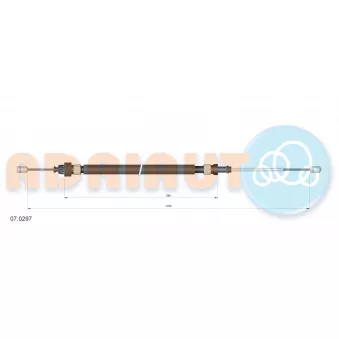 Tirette à câble, frein de stationnement ADRIAUTO 07.0297