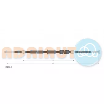 Tirette à câble, frein de stationnement arrière droit ADRIAUTO 11.0232.1