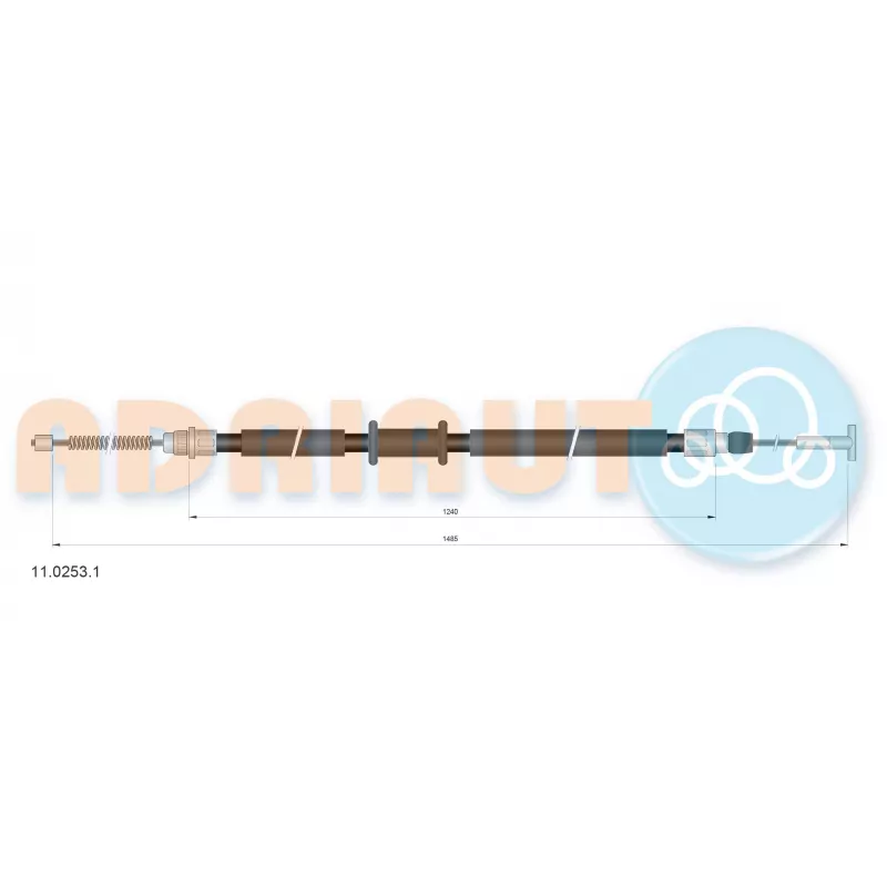 Tirette à câble, frein de stationnement arrière droit ADRIAUTO 11.0253.1