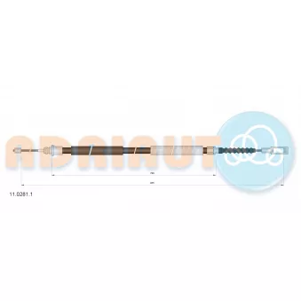 Tirette à câble, frein de stationnement ADRIAUTO 11.0281.1