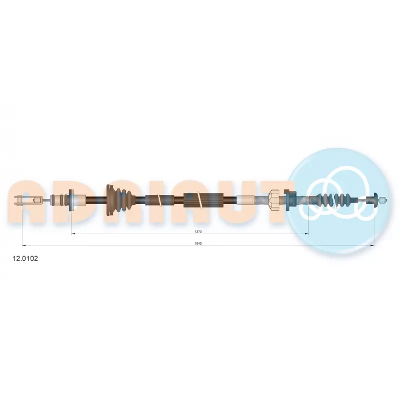 Tirette à câble, commande d'embrayage ADRIAUTO 12.0102
