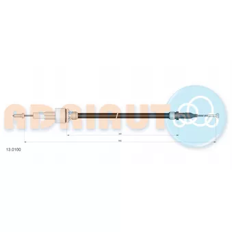 Tirette à câble, commande d'embrayage ADRIAUTO 13.0100