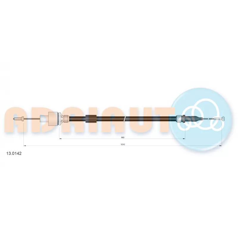 Tirette à câble, commande d'embrayage ADRIAUTO 13.0142