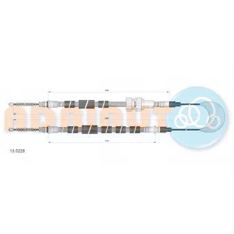 Tirette à câble, frein de stationnement ADRIAUTO 13.0228