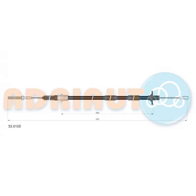 Tirette à câble, commande d'embrayage ADRIAUTO 33.0105