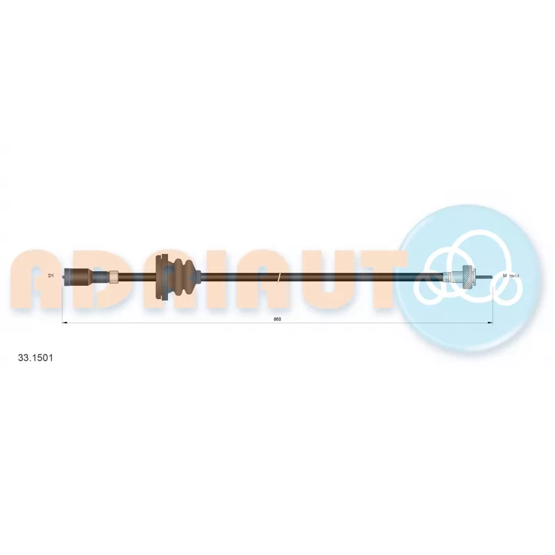 Câble flexible de commande de compteur ADRIAUTO 33.1501