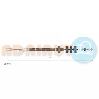 Tirette à câble, commande d'embrayage ADRIAUTO 35.0106