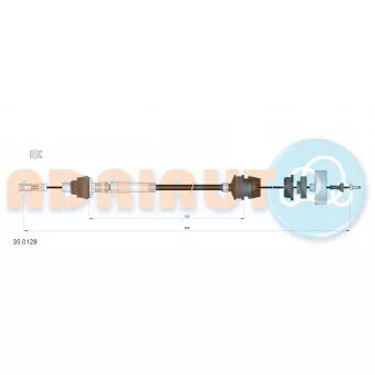 Tirette à câble, commande d'embrayage ADRIAUTO 35.0129