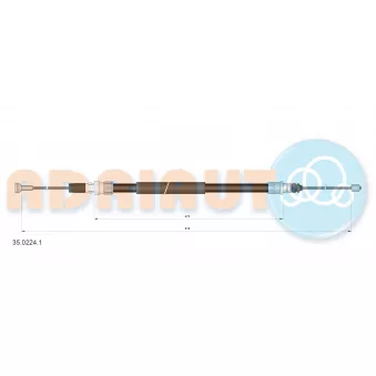 Tirette à câble, frein de stationnement arrière gauche ADRIAUTO 35.0224.1