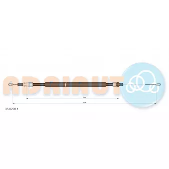 Tirette à câble, frein de stationnement ADRIAUTO 35.0228.1