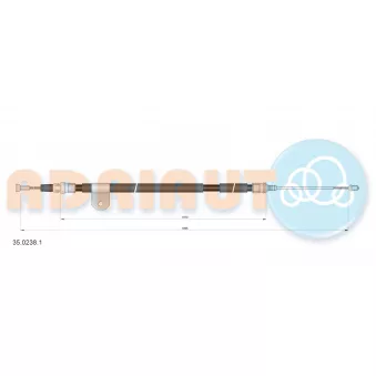 Tirette à câble, frein de stationnement arrière droit ADRIAUTO 35.0238.1