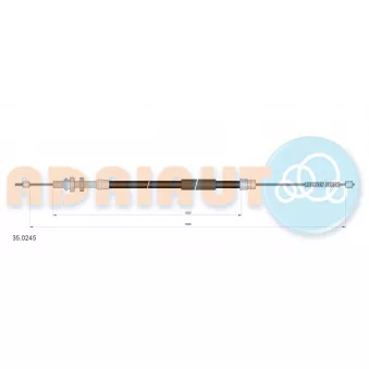 Tirette à câble, frein de stationnement ADRIAUTO 35.0245