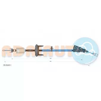 Tirette à câble, frein de stationnement ADRIAUTO 35.0245.1