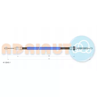 Tirette à câble, frein de stationnement arrière droit ADRIAUTO 41.0243.1