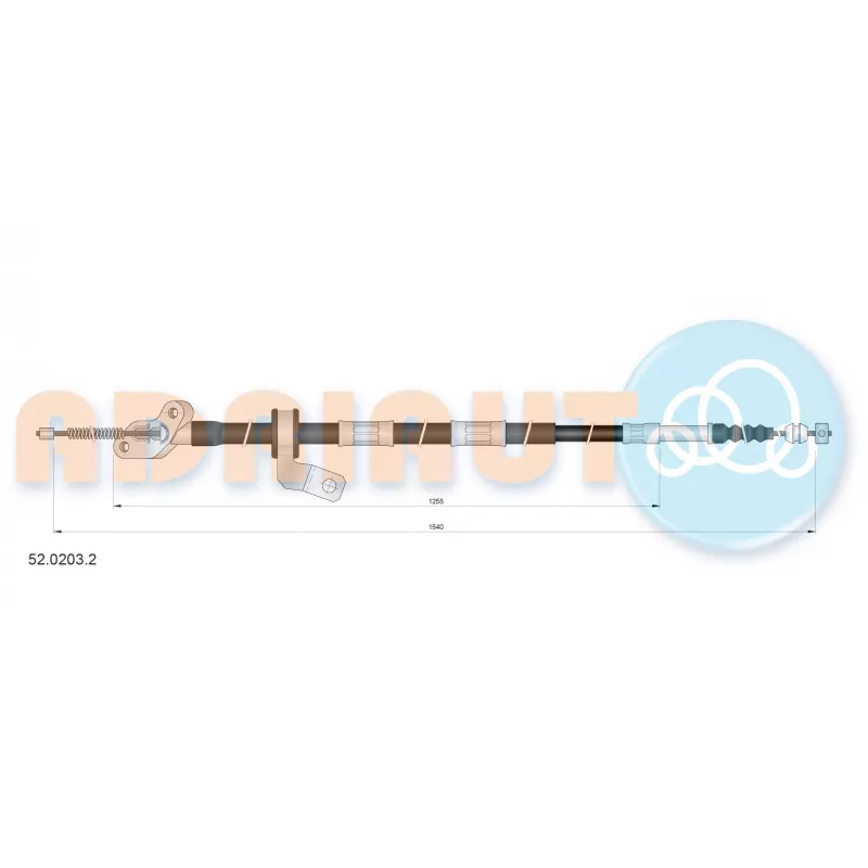 Tirette à câble, frein de stationnement arrière droit ADRIAUTO 52.0203.2