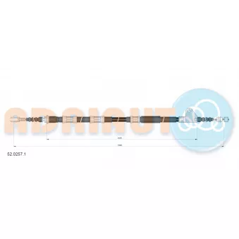 Tirette à câble, frein de stationnement arrière droit ADRIAUTO 52.0257.1