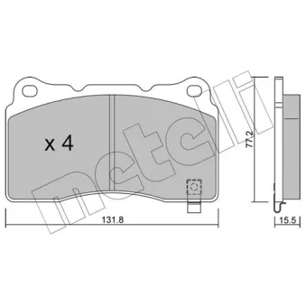 Jeu de 4 plaquettes de frein avant METELLI 22-0288-8