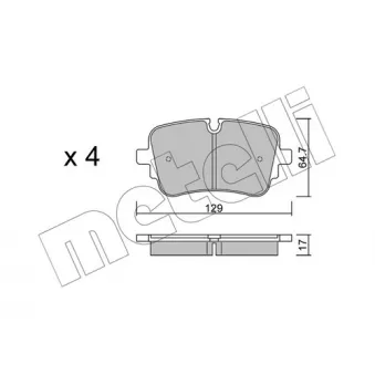 Jeu de 4 plaquettes de frein arrière METELLI 22-1130-1