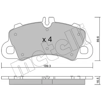 Jeu de 4 plaquettes de frein avant METELLI 22-1259-0