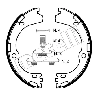 Jeu de mâchoires de frein, frein de stationnement METELLI 53-0752K