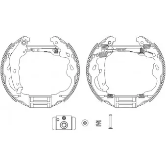 Kit de freins arrière (prémontés) HELLA PAGID 8DB 355 004-991