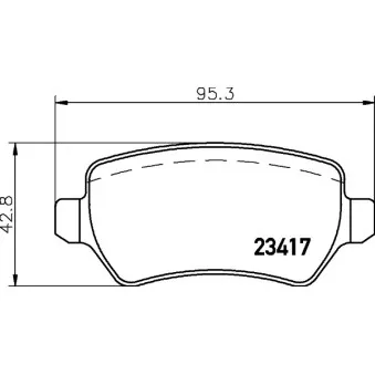 Jeu de 4 plaquettes de frein arrière HELLA PAGID 8DB 355 011-361