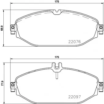 Jeu de 4 plaquettes de frein avant HELLA PAGID 8DB 355 021-921