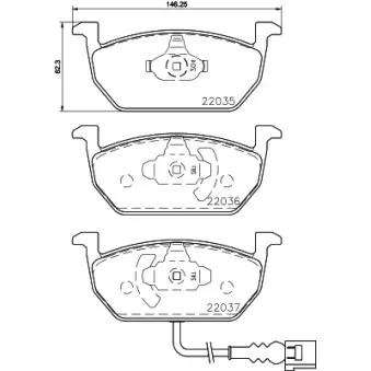 Jeu de 4 plaquettes de frein avant HELLA PAGID 8DB 355 021-951