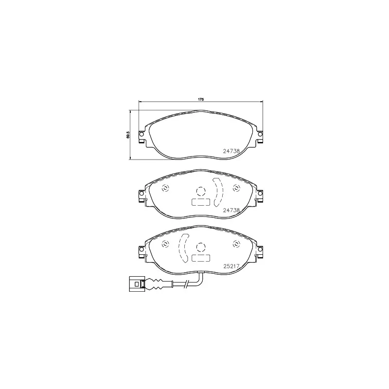 Jeu de 4 plaquettes de frein avant HELLA PAGID 8DB 355 021-971