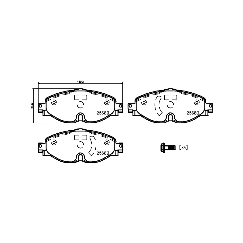 Jeu de 4 plaquettes de frein avant HELLA PAGID 8DB 355 023-171