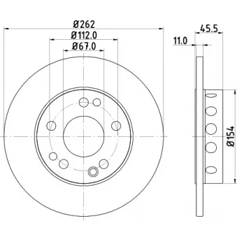 Jeu de 2 disques de frein avant HELLA PAGID 8DD 355 100-741