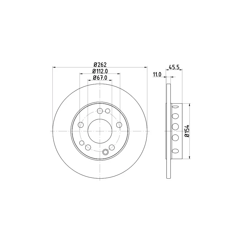 Jeu de 2 disques de frein avant HELLA PAGID 8DD 355 100-741