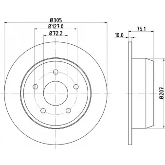 Jeu de 2 disques de frein arrière HELLA PAGID 8DD 355 108-611