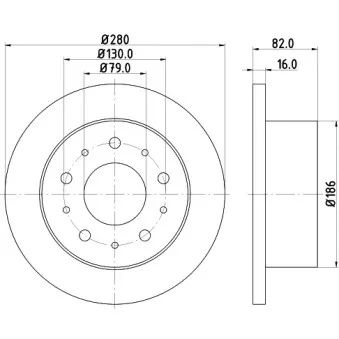 Jeu de 2 disques de frein arrière HELLA PAGID 8DD 355 108-981