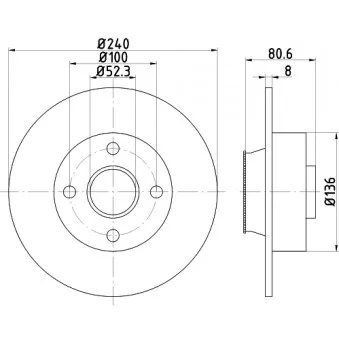 Jeu de 2 disques de frein arrière HELLA PAGID 8DD 355 113-481