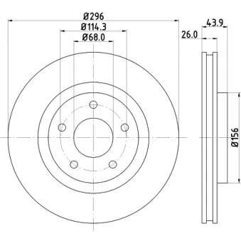 Jeu de 2 disques de frein avant HELLA PAGID 8DD 355 114-601